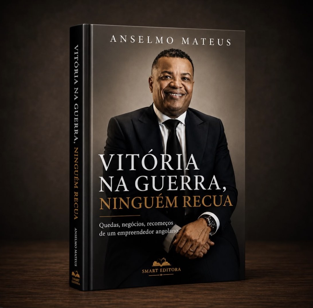 Capa de Vitória na Guerra, Ninguém Recua, autobiografia de Anselmo Mateus, edição Smart Editora